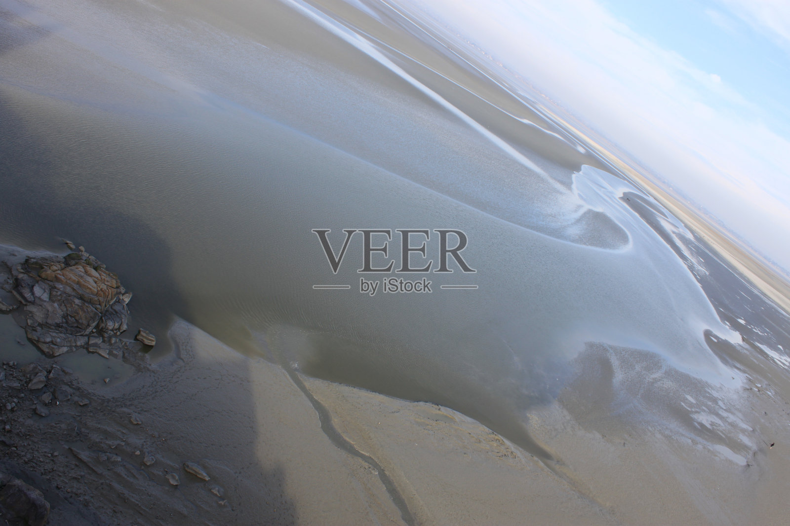 圣米歇尔山的海湾照片摄影图片