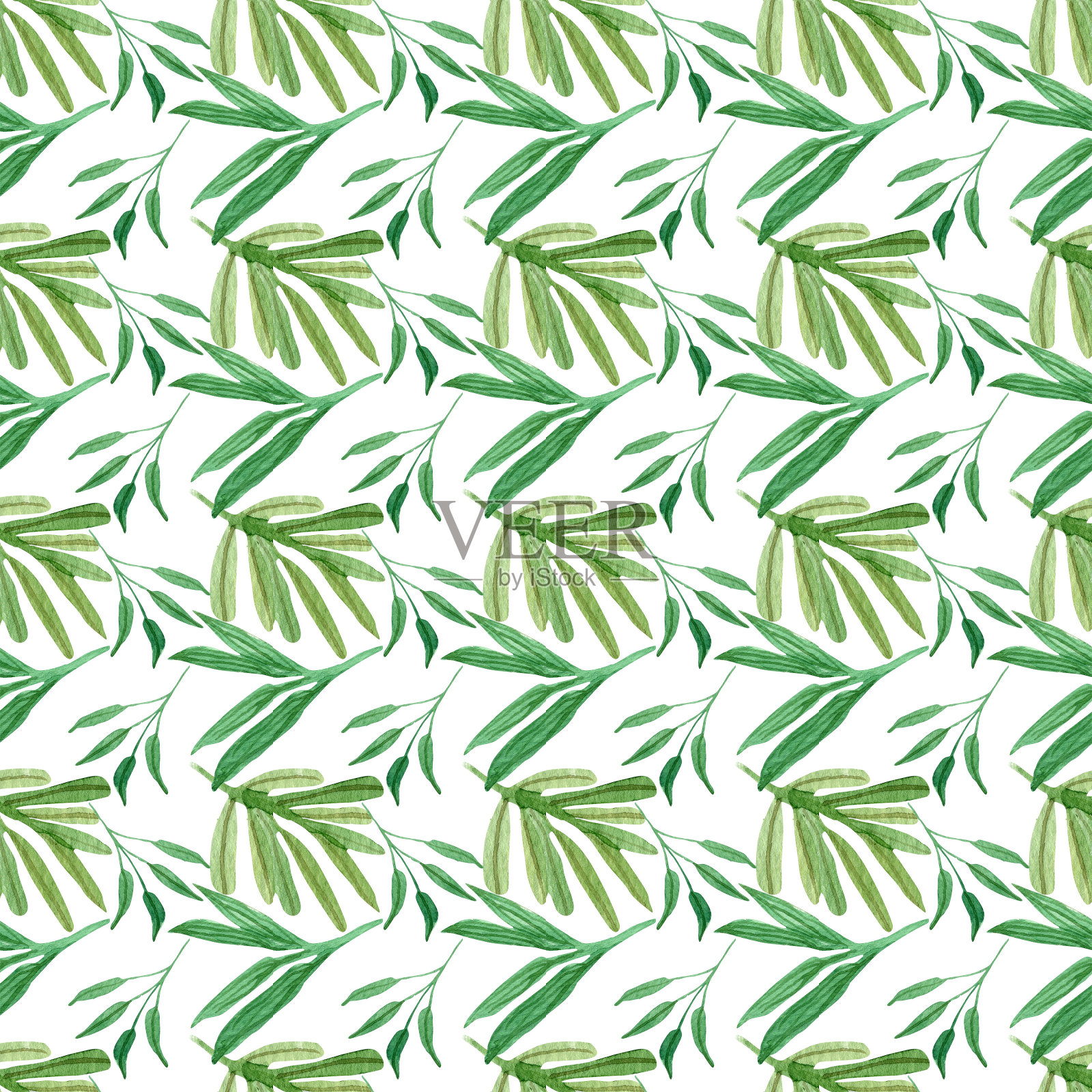 无缝的花卉图案。生态植物无限打印。孤立的矢量图。插画图片素材