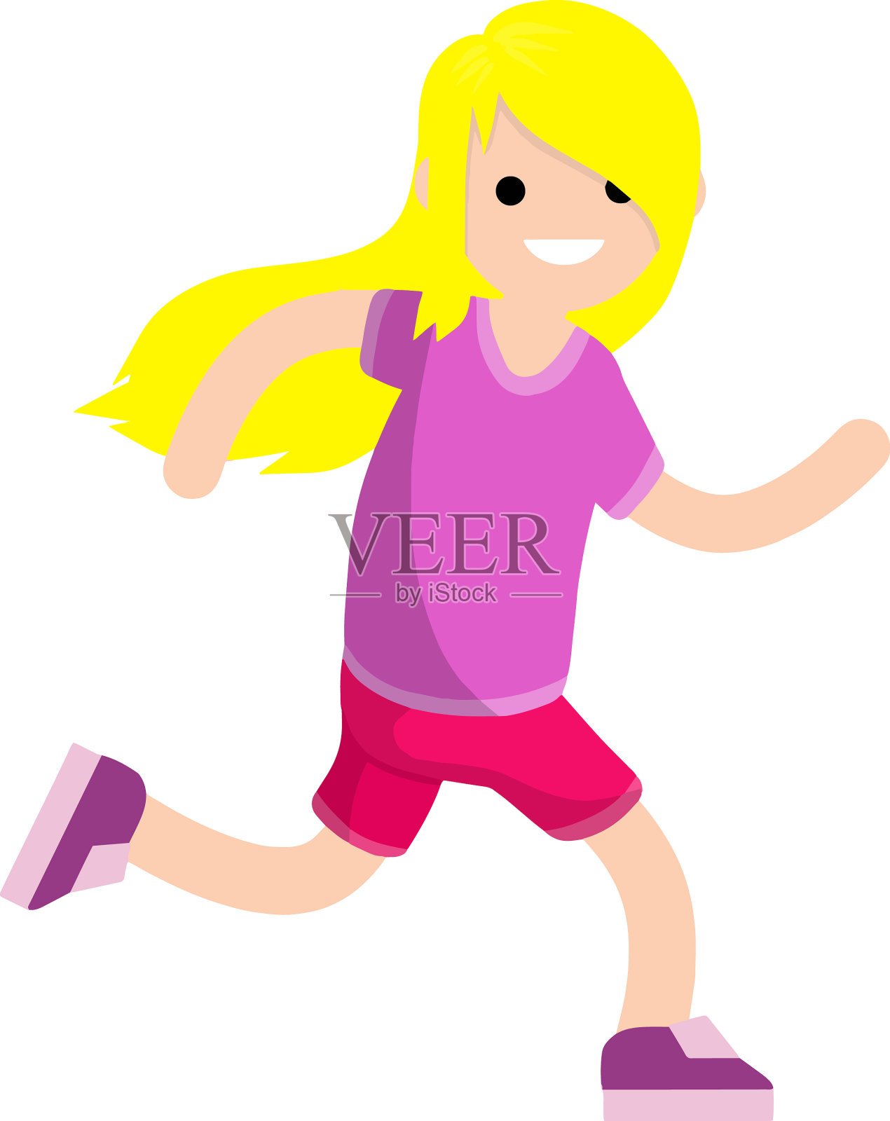 穿着短裤和绿色t恤的年轻女子设计元素图片