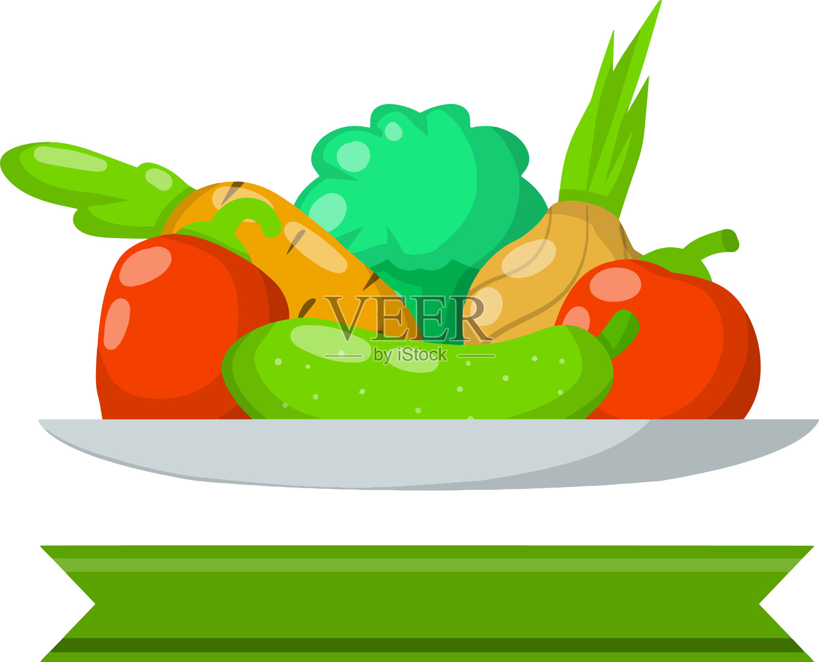 盘子里的蔬菜沙拉设计元素图片