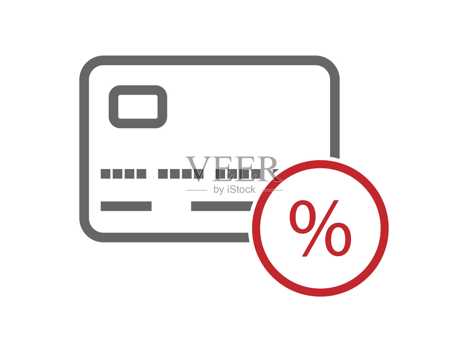 百分比图标显示银行卡上的百分比设计元素图片