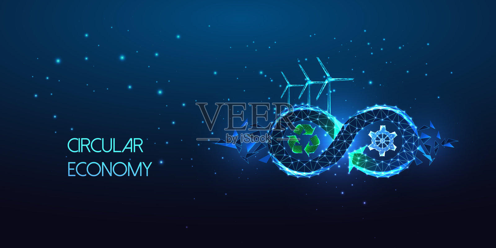 无限循环的循环经济概念插画图片素材