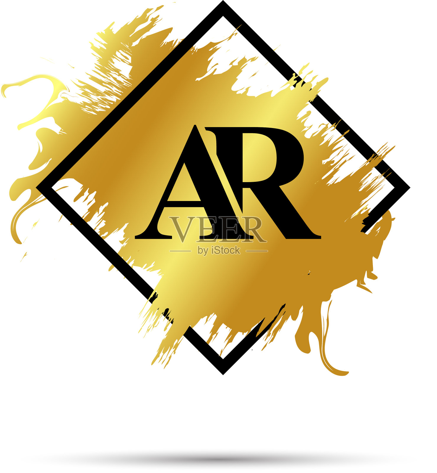 金色ar标志标志艺术设计插画图片素材