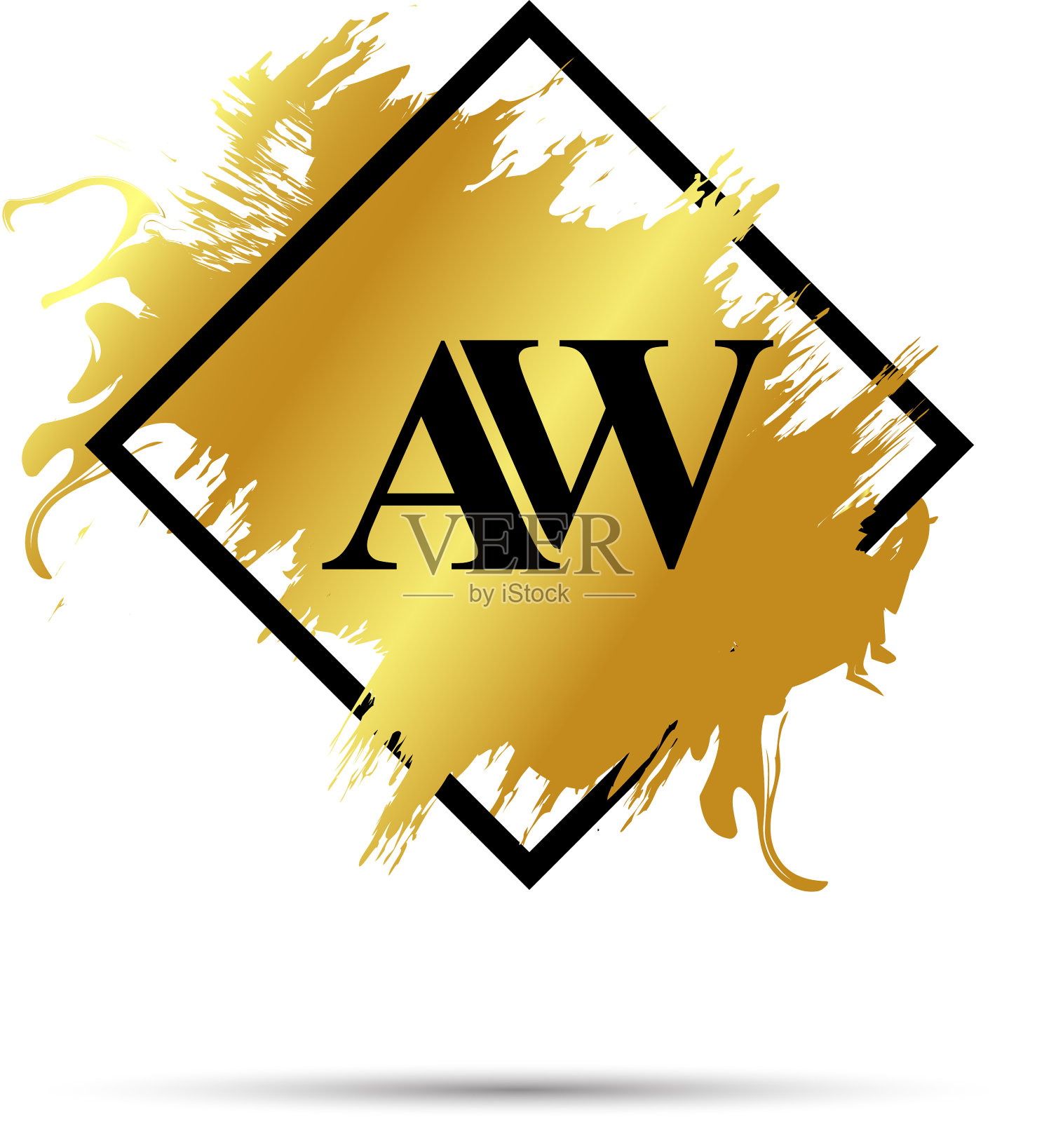 金色aw标志标志艺术设计插画图片素材