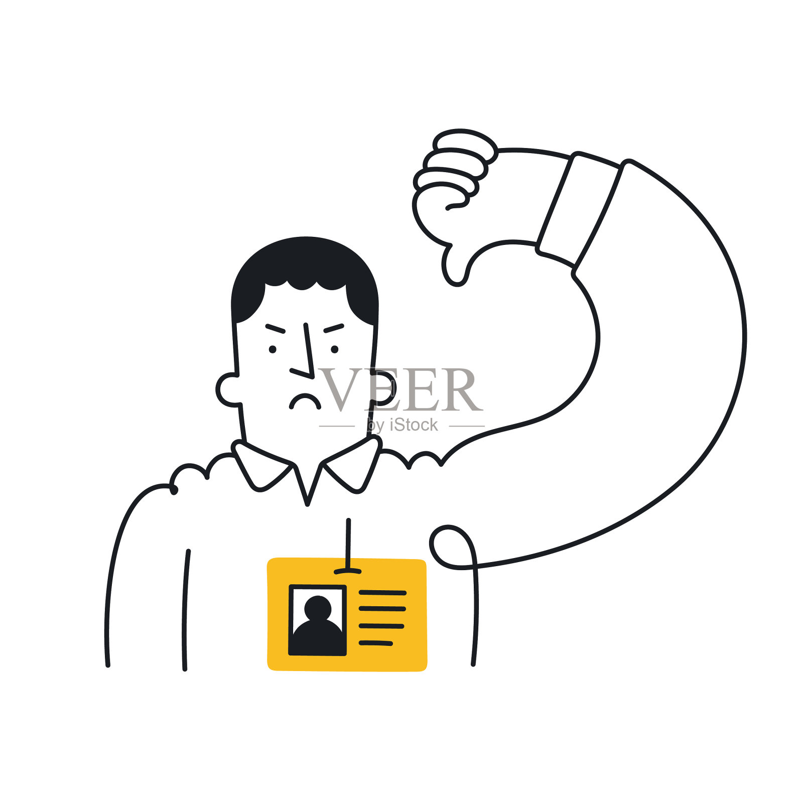 员工身份证显示大拇指向下的标志设计元素图片