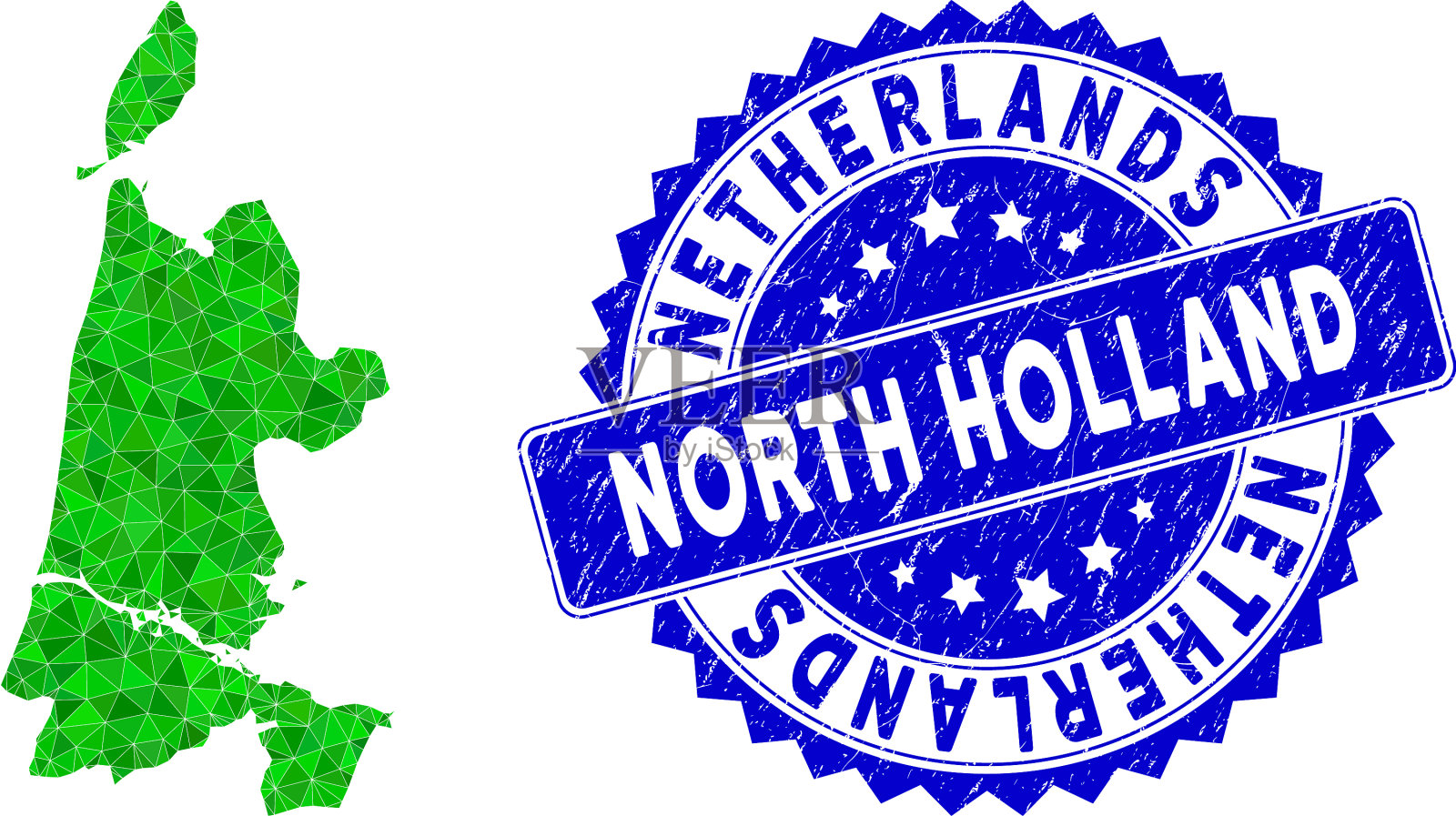 莲座花纹印章印绿色插画图片素材