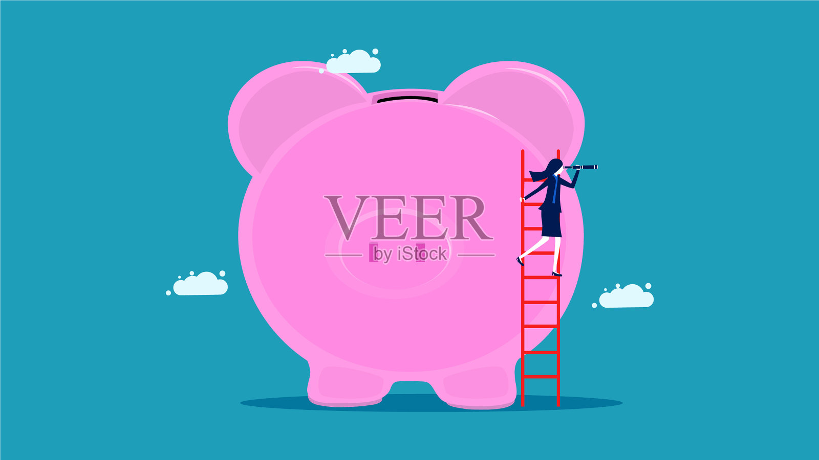 一个商人的投资眼光与省钱插画图片素材