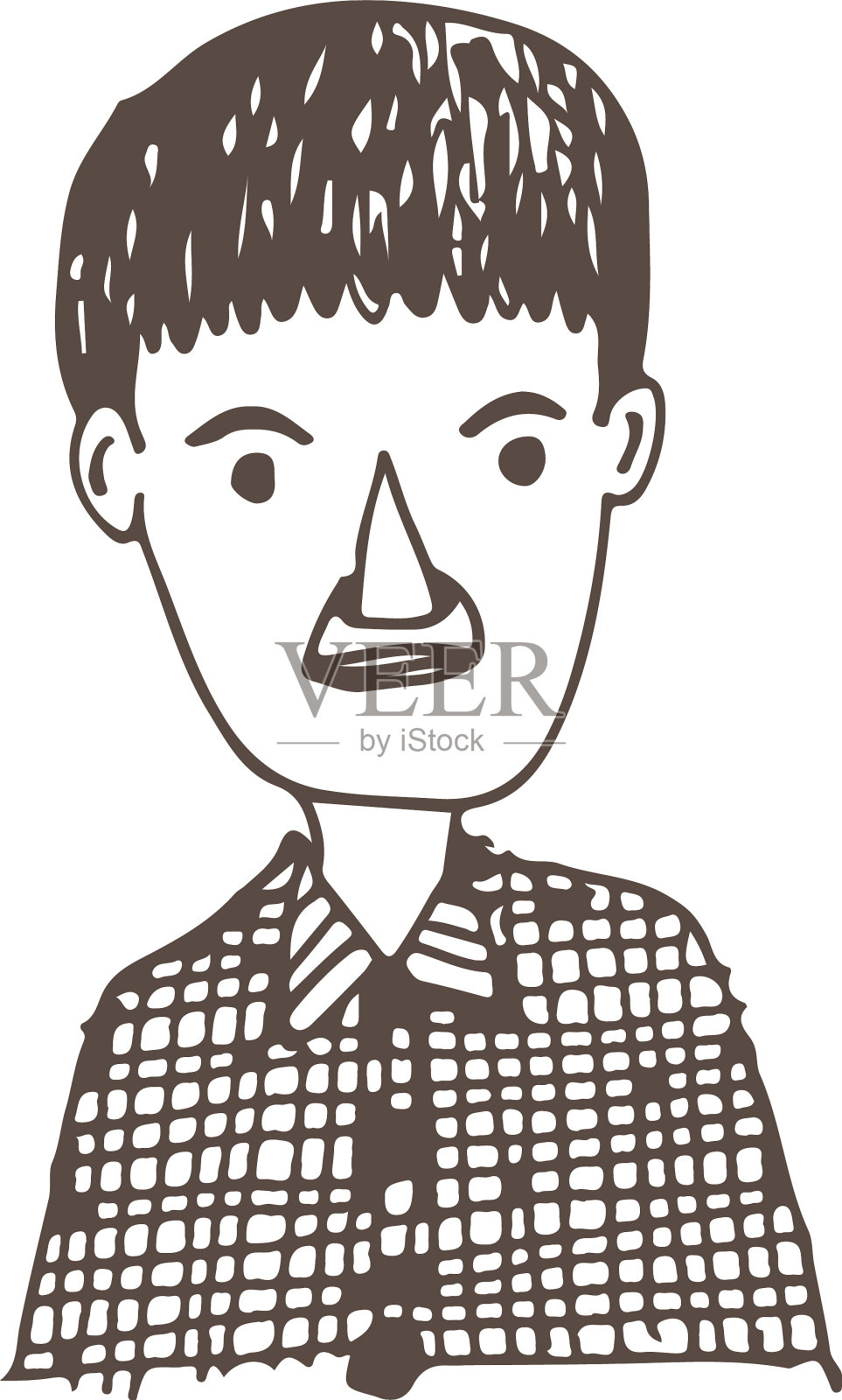 人们脸上手绘头像的标志设计插画图片素材