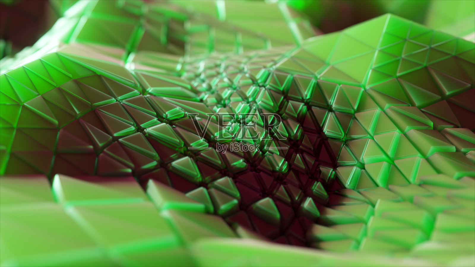 用不断生长的晶体块进行抽象合成。抽象的背景。三维动画的无缝循环照片摄影图片