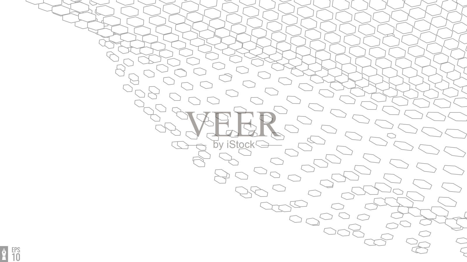 线框景观在白色背景抽象插画图片素材