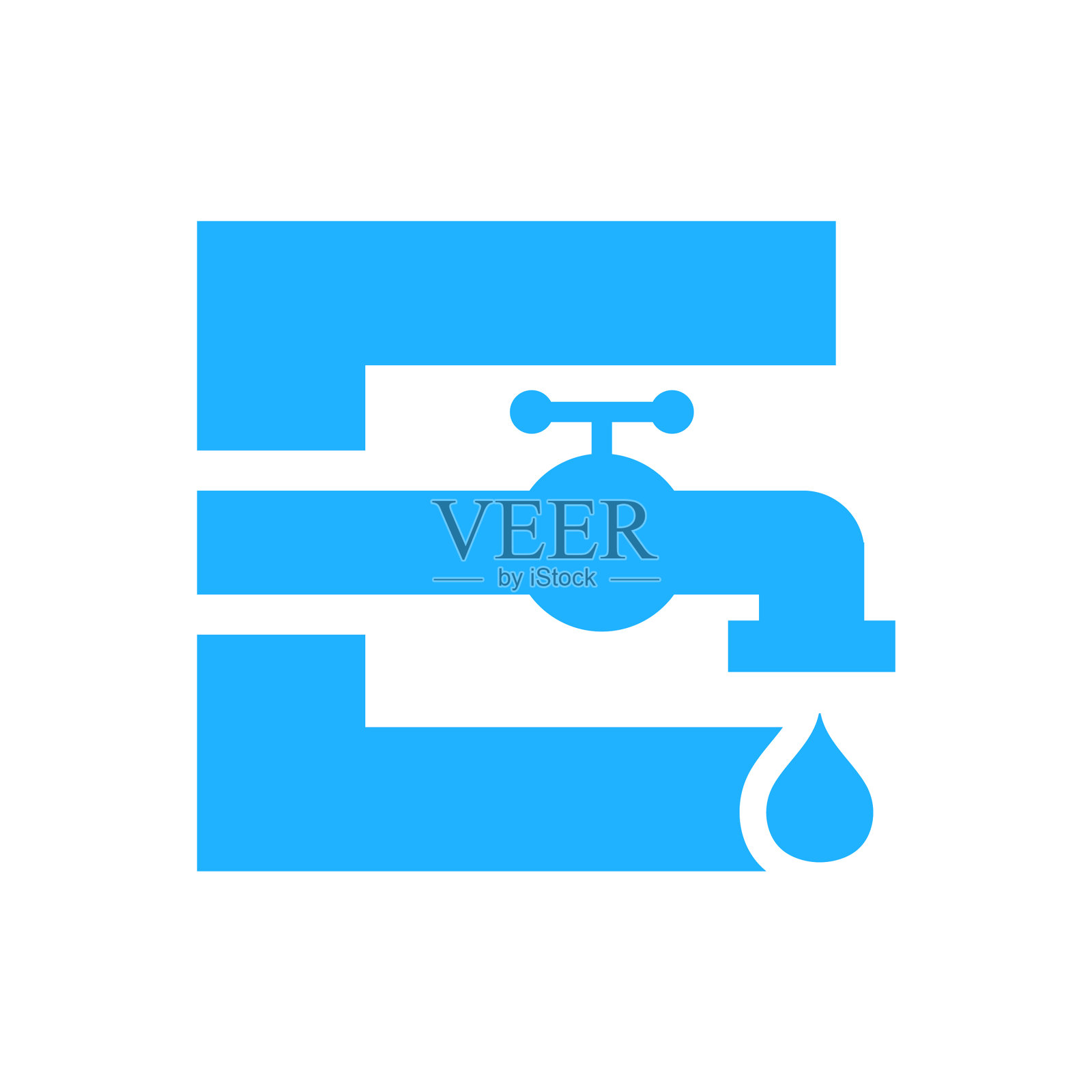 字母水管工标志设计水管用水用。插画图片素材