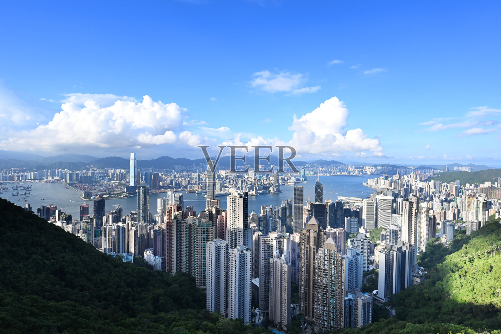 香港维多利亚港全景照片摄影图片