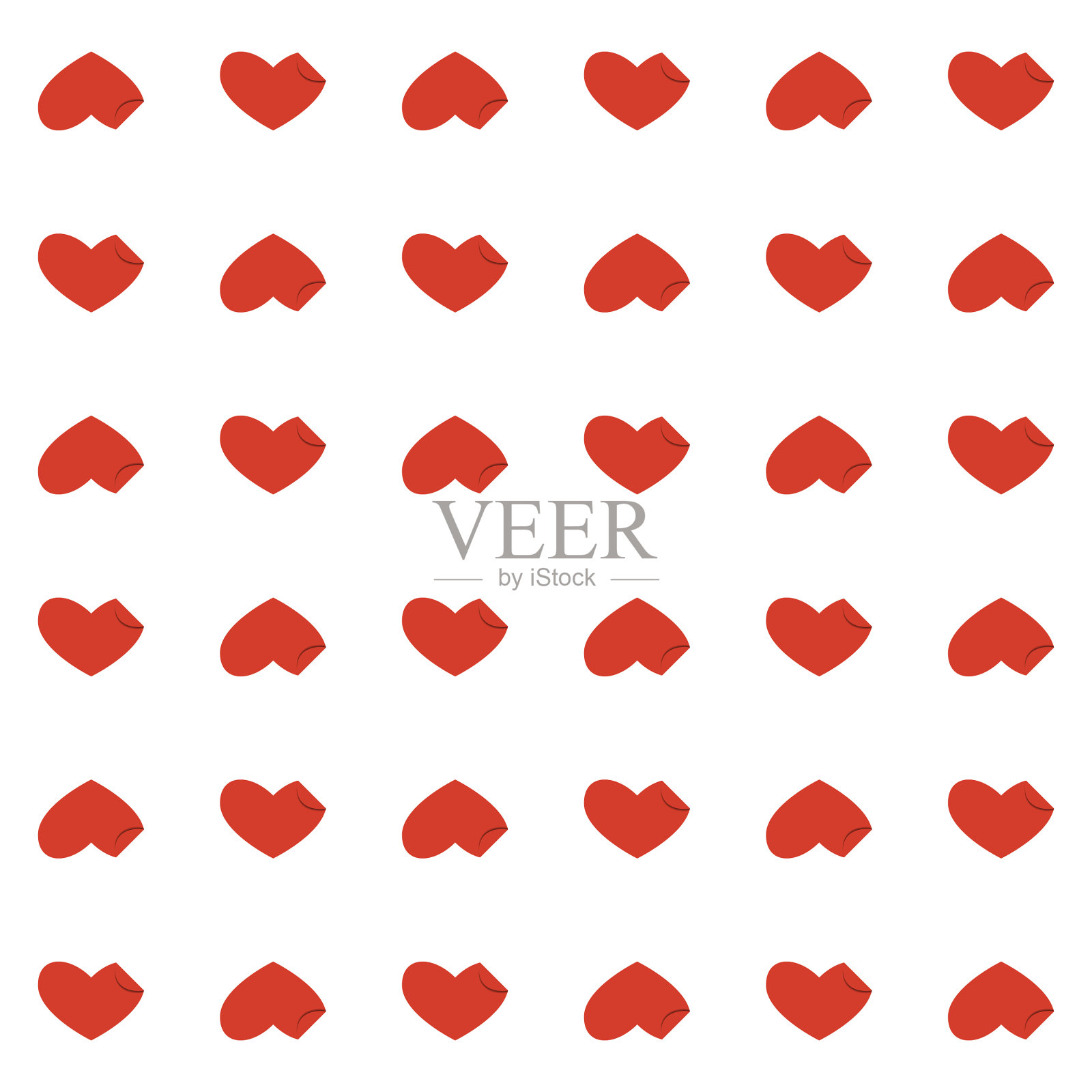 线条艺术的无缝图案形式为红色插画图片素材