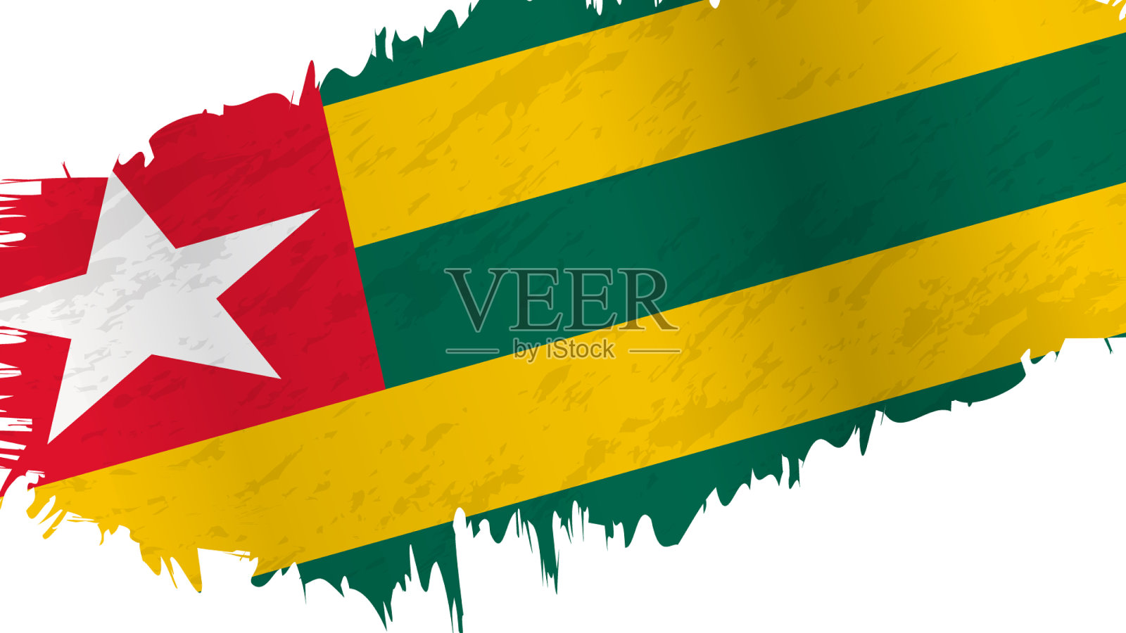 一笔一挥的多哥国旗插画图片素材