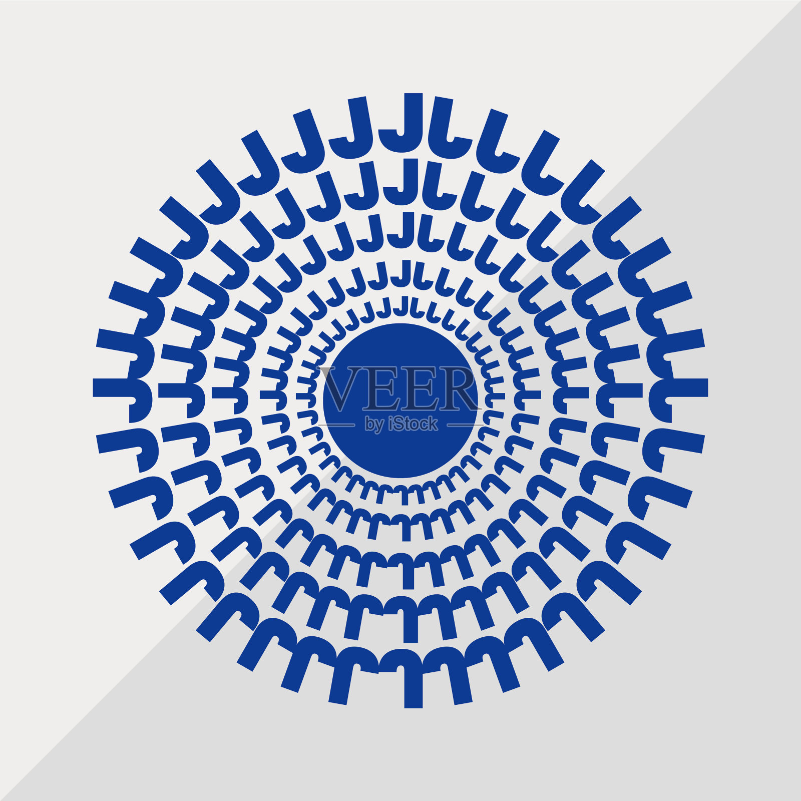 J字母图案概念曼荼罗设计插画图片素材