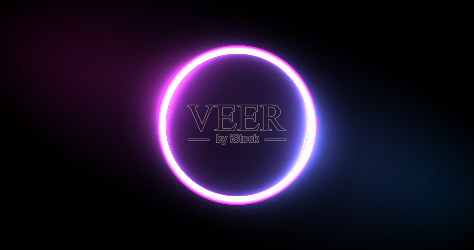 充满活力的霓虹灯圈与辉光插画图片素材