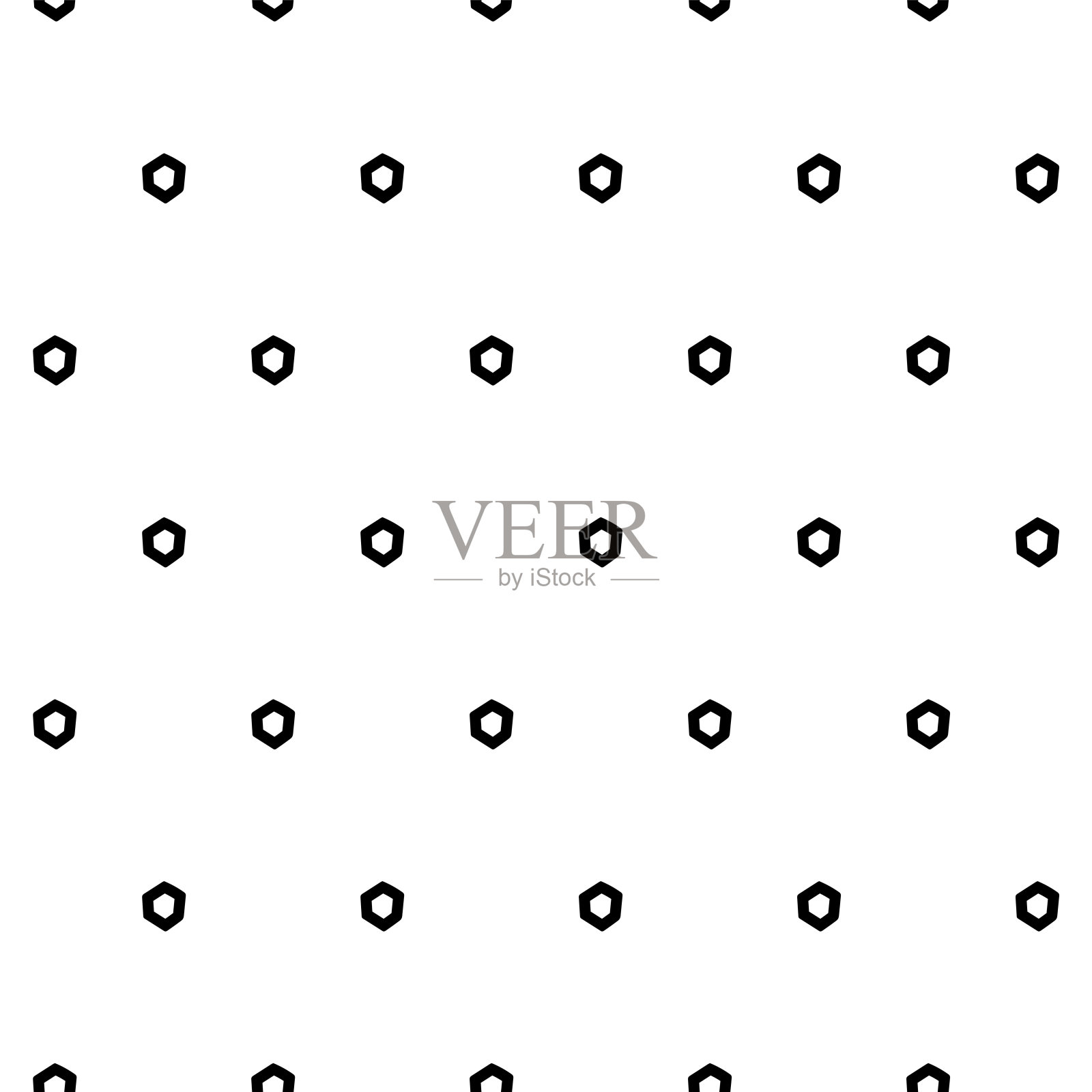 向量。轮廓六边形的纹理。单色、黑白、灰色几何无缝图案。马赛克抽象背景。六边形重复手绘几何多边形纹理。插画图片素材