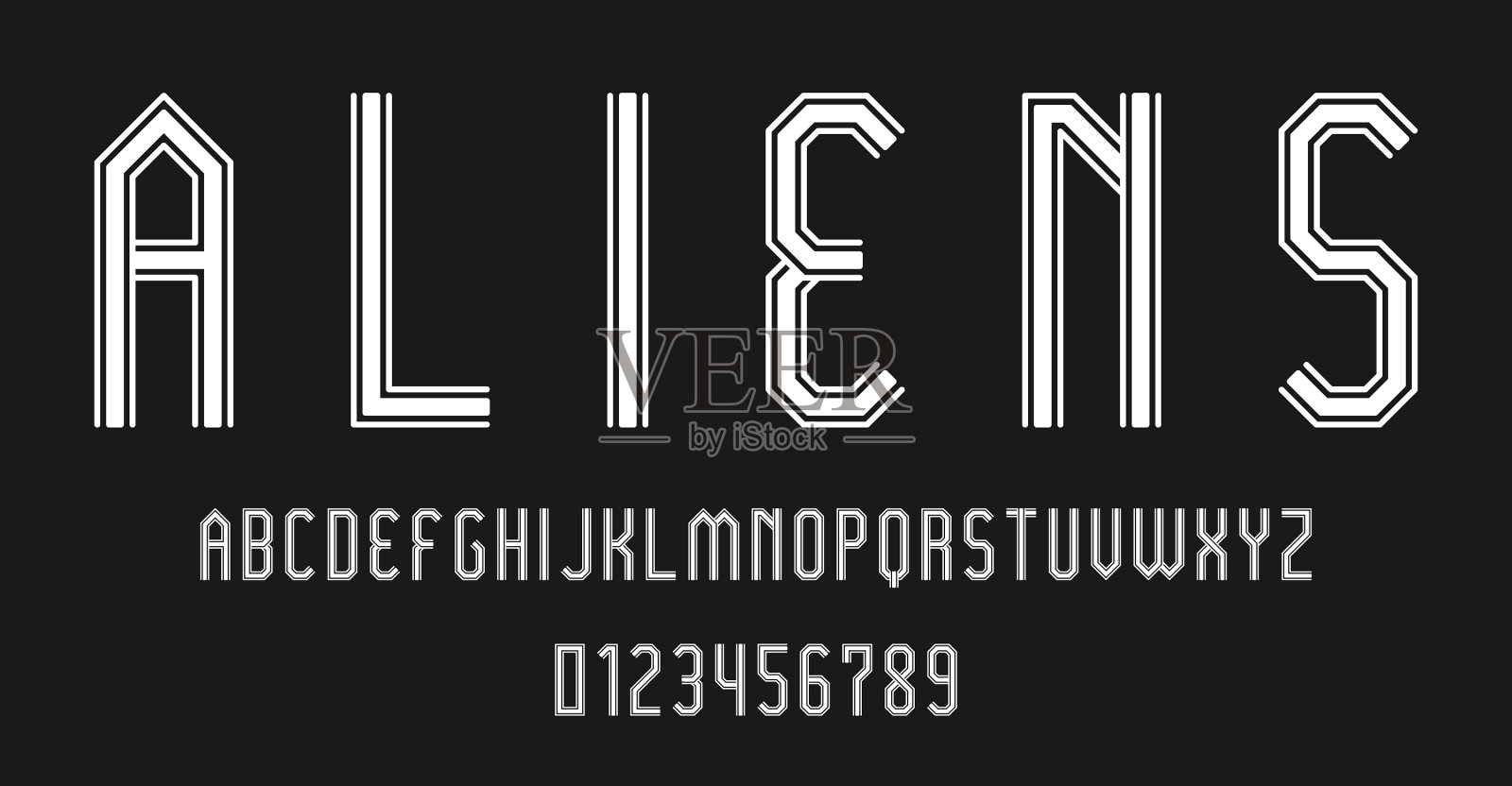 一组字母、字体、字母和数字插画图片素材