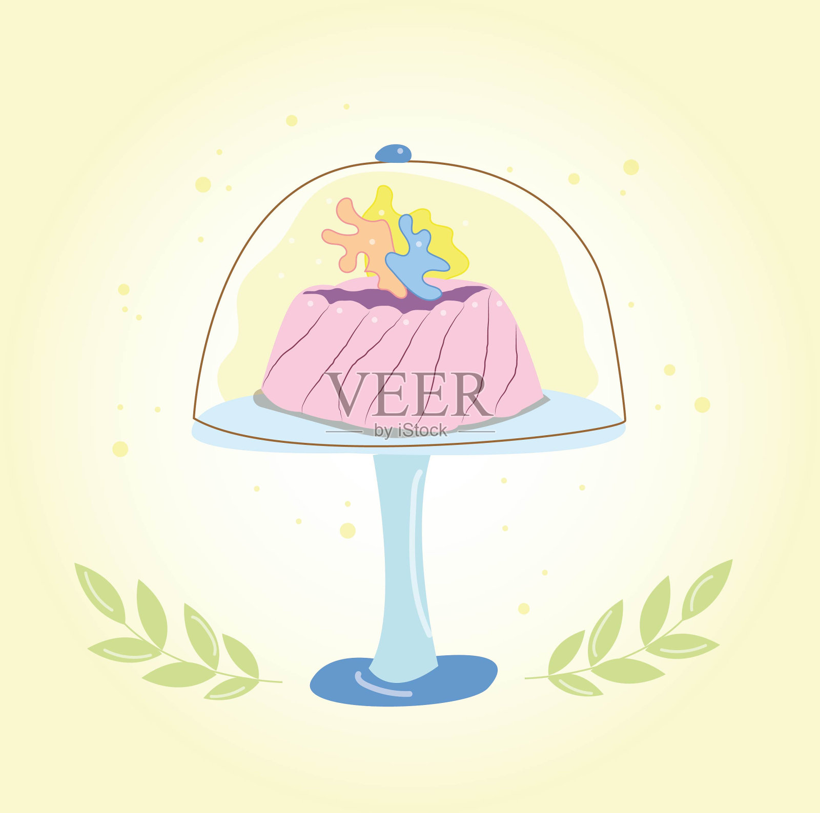 节日摊位上的蛋糕插画图片素材