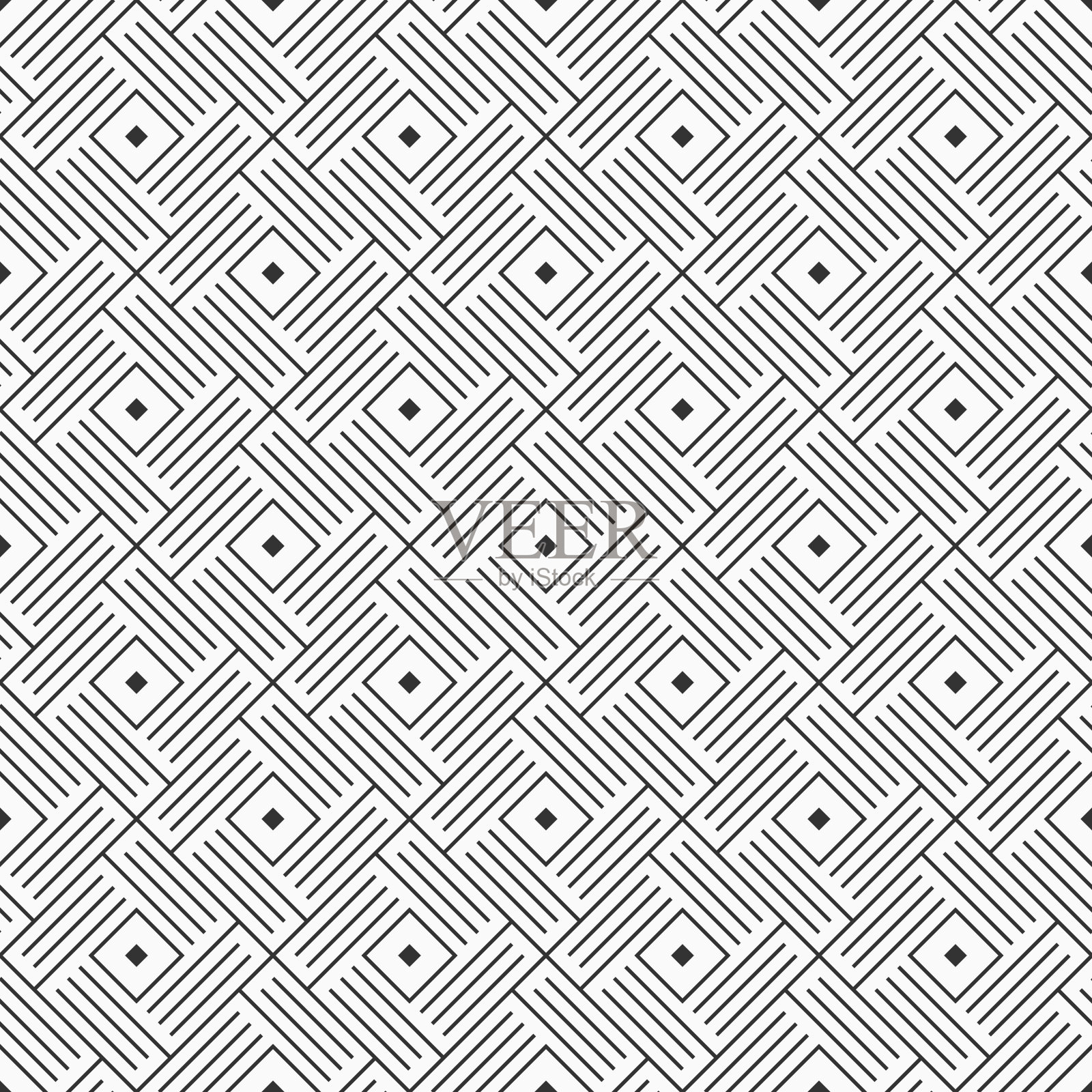 抽象无缝矢量模式。重复几何菱形，格子背景。插画图片素材