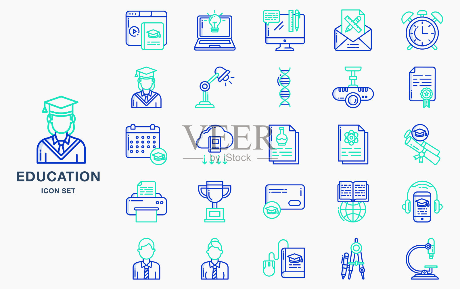 教育和学校图标设置图标素材