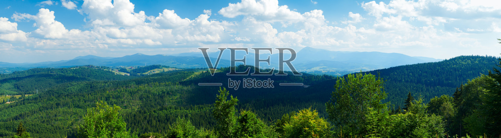 远处云雾缭绕的山林尽收眼底照片摄影图片