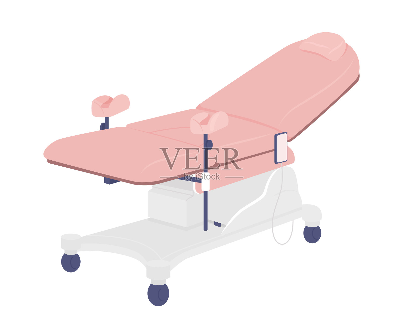 妇科检查椅半平色矢量物体插画图片素材