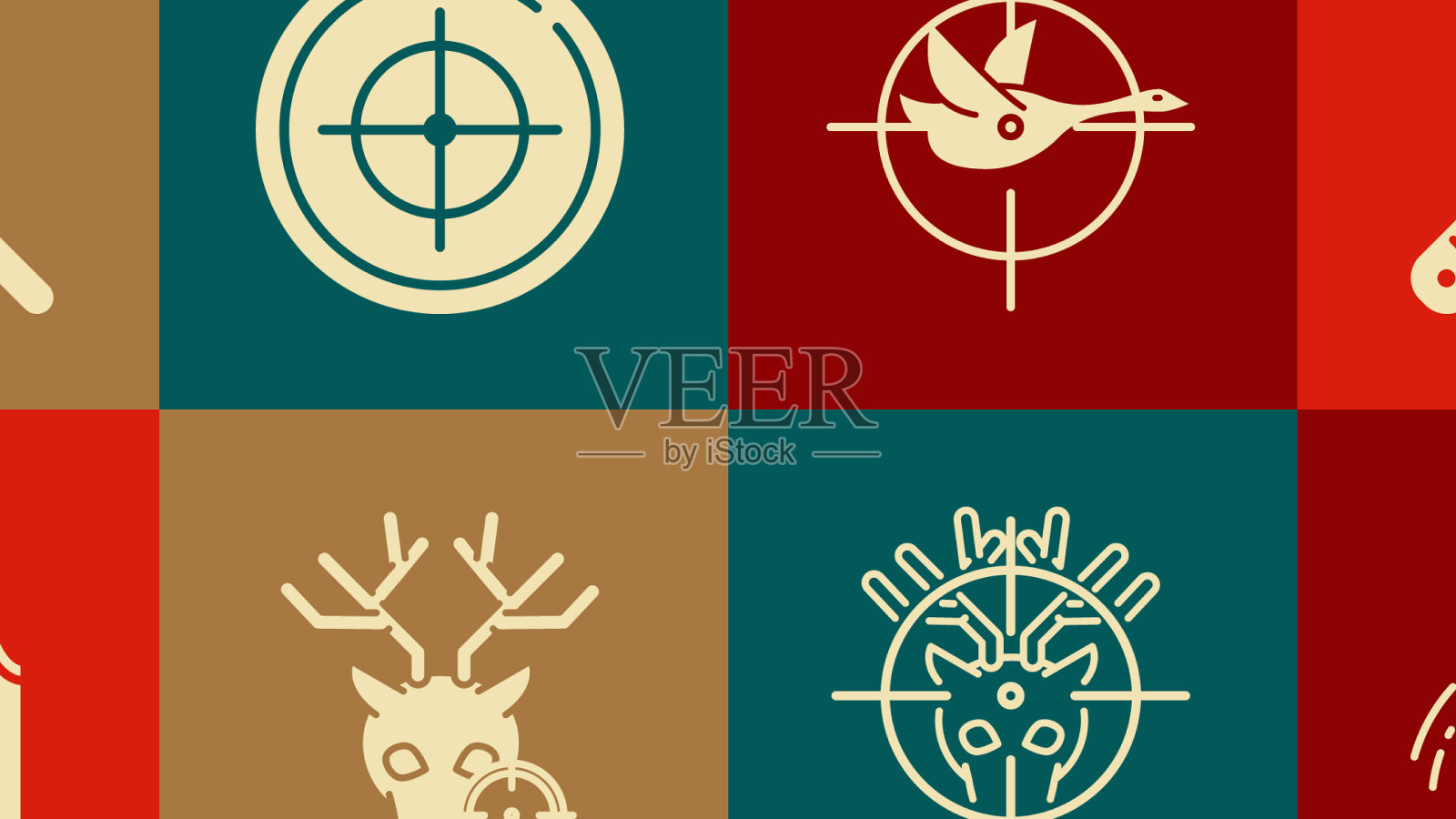 设置两个交叉猎枪陷阱猎人图标素材