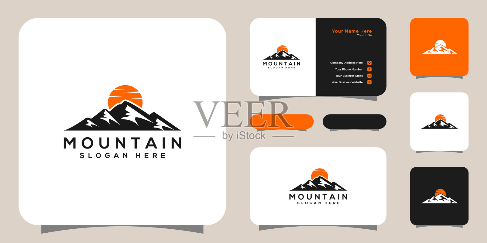 古山标志设计插画图片素材