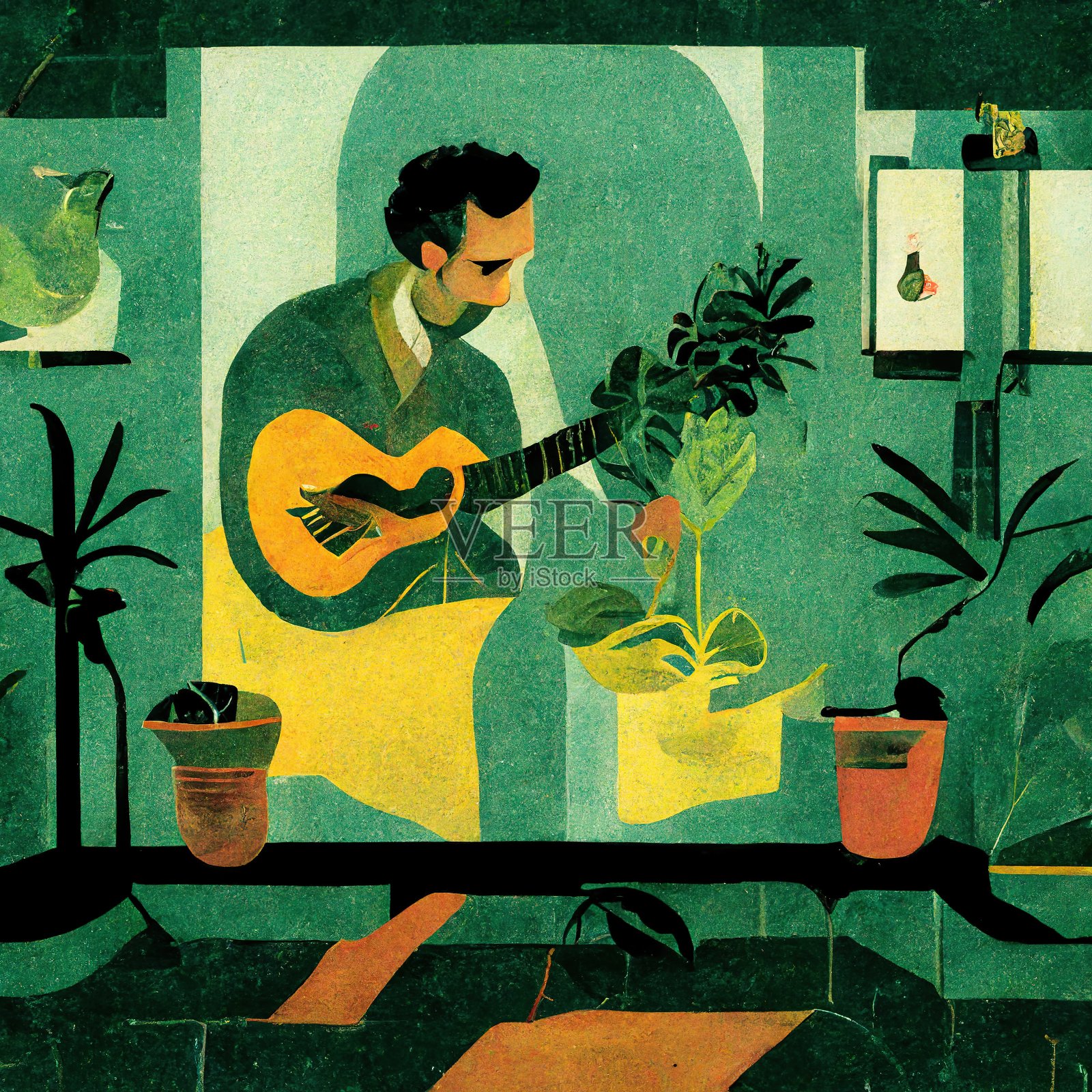 创建的房间插画图片素材