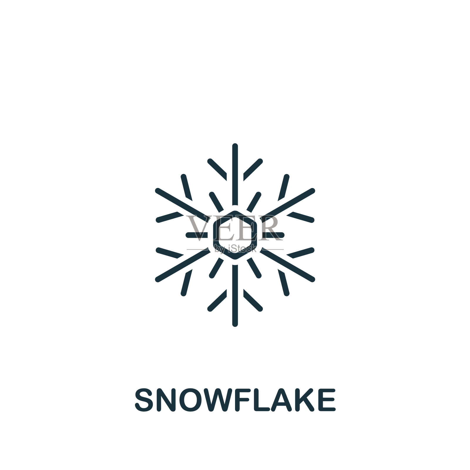 雪花图标单色简单图标为插画图片素材