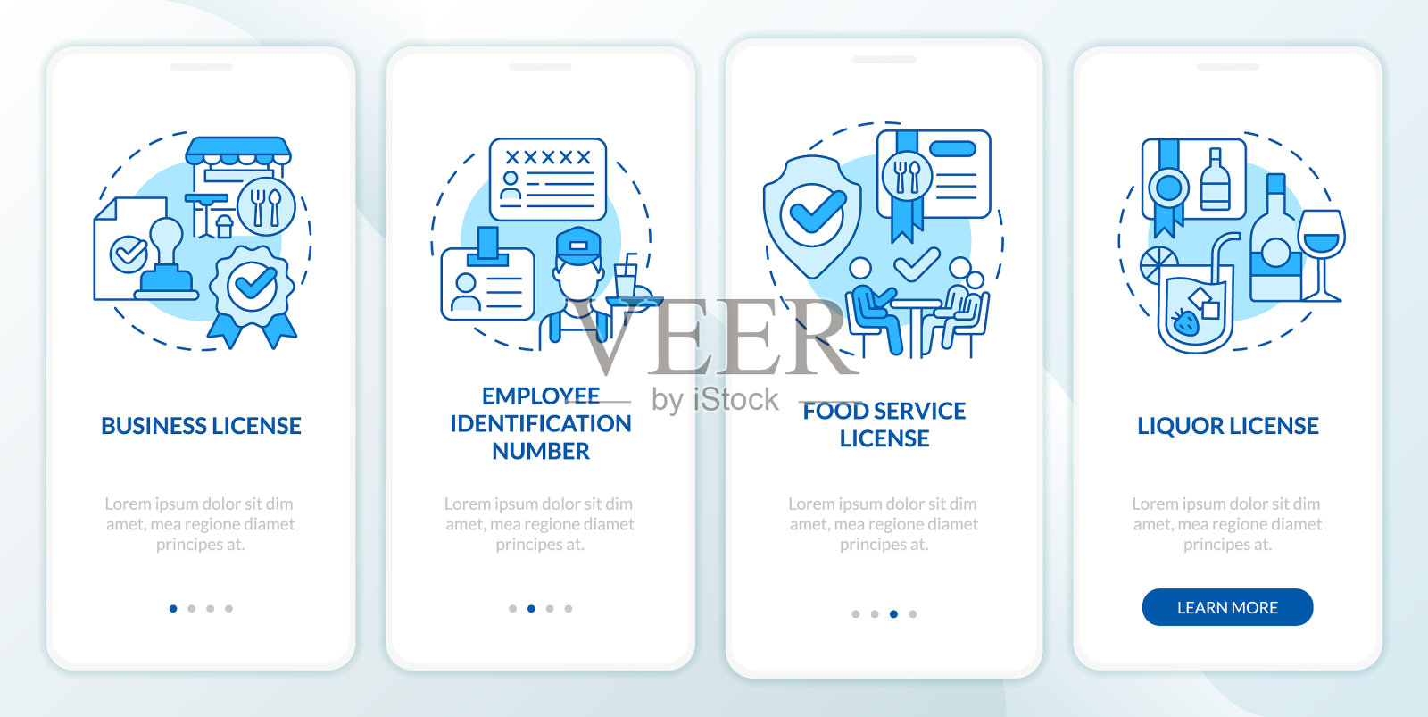 合法化餐厅业务蓝色登机插画图片素材