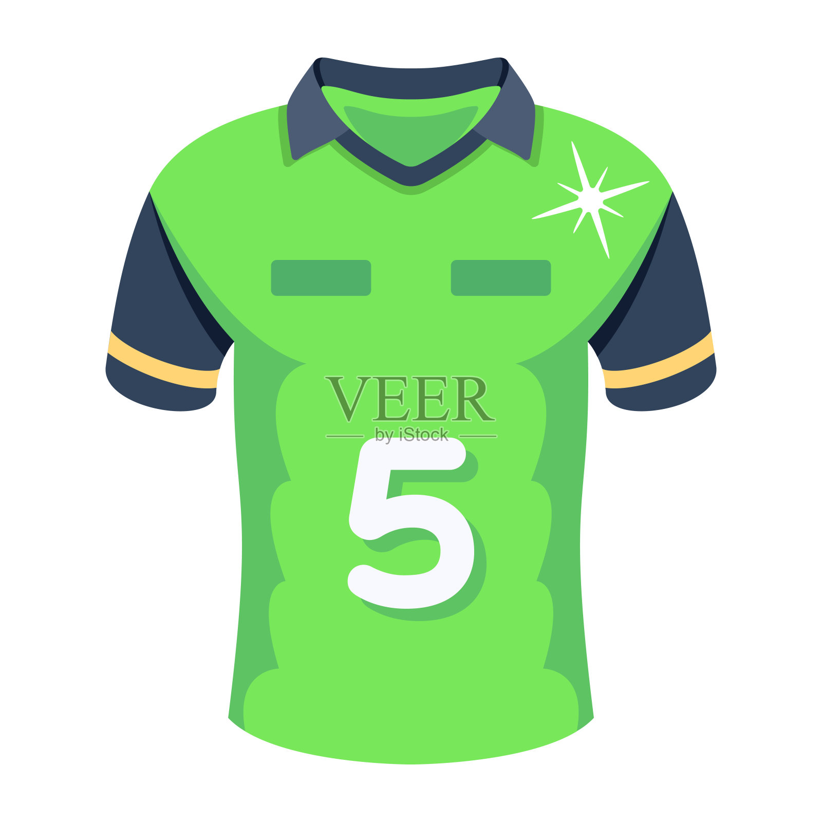 一个玩家衬衫平面图标下载插画图片素材