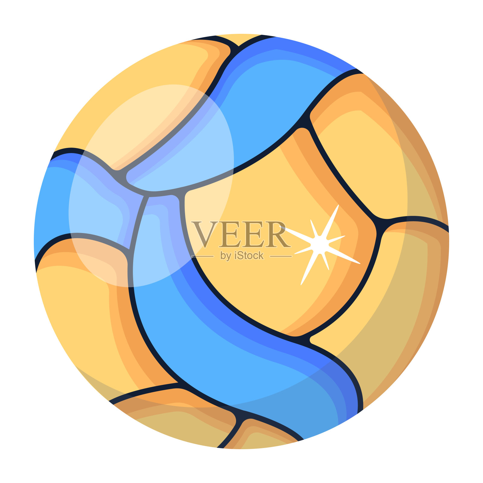 现代平面排球的标志插画图片素材