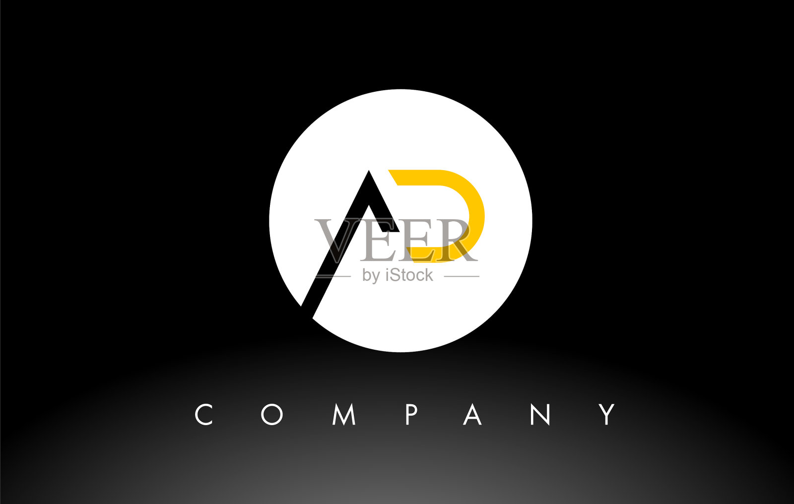 黑色和黄色的广告标志字母设计插画图片素材