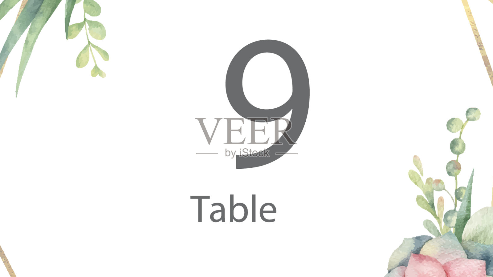 水彩手绘请柬设计元素图片