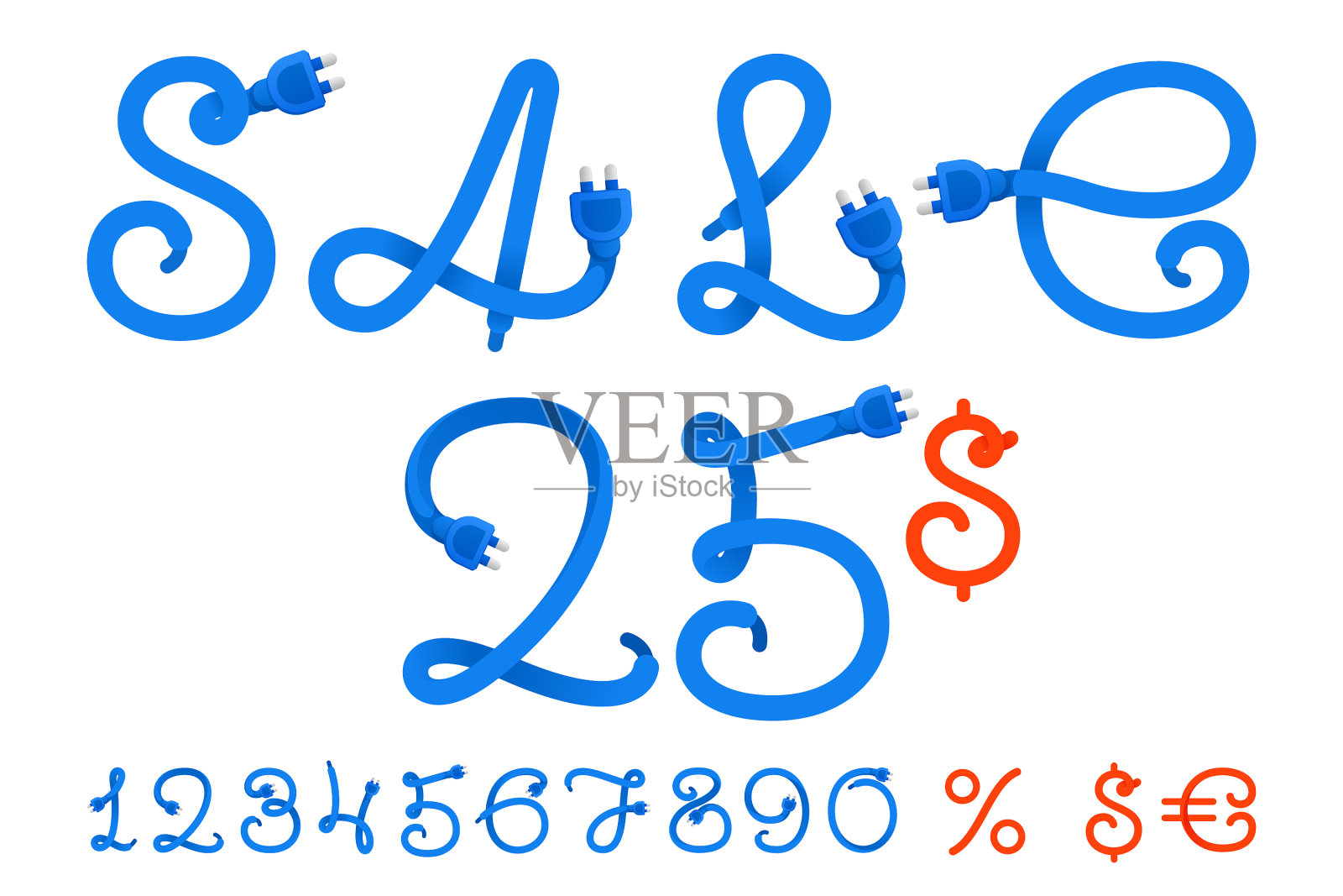 销售横幅与数字设置百分比和货币图标素材