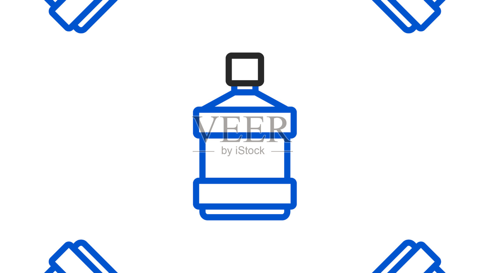 线大瓶与清水图标隔离插画图片素材