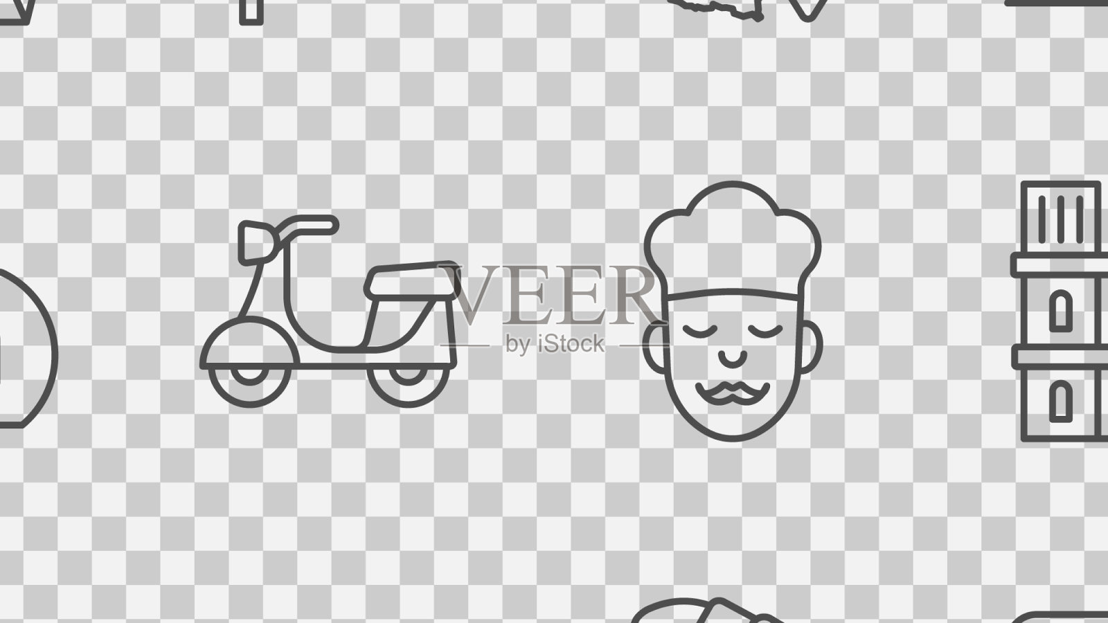 法国埃菲尔铁塔地图图标素材