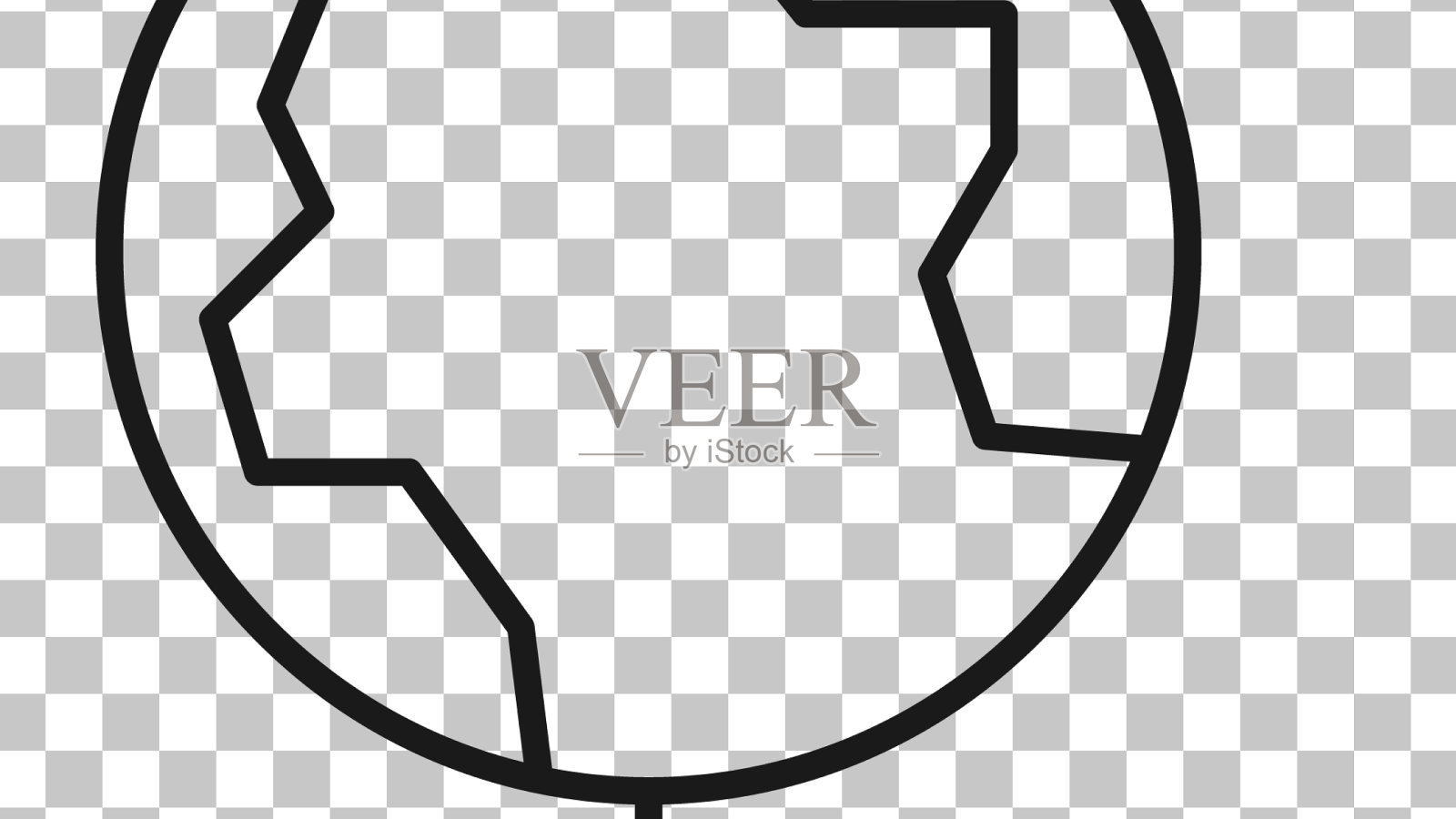 用黑线标出全球科技或社交网络插画图片素材