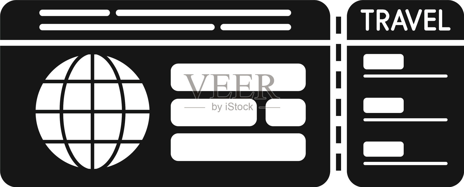 航空卡机票图标简单的飞机通行证设计元素图片