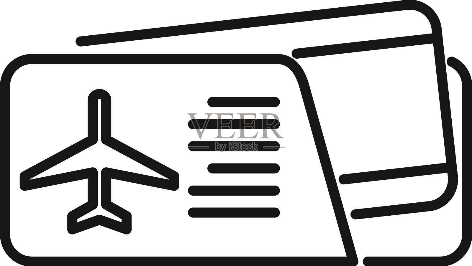 舱位机票图标轮廓航空通行证图标素材