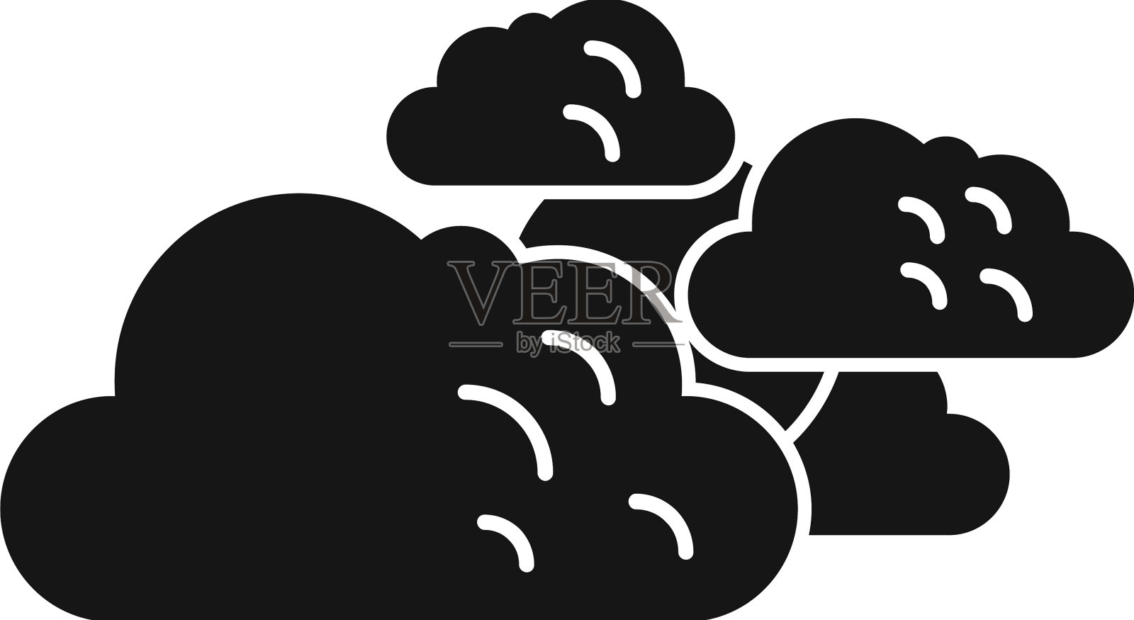 多云的太阳图标简单的寒冷的阳光设计元素图片