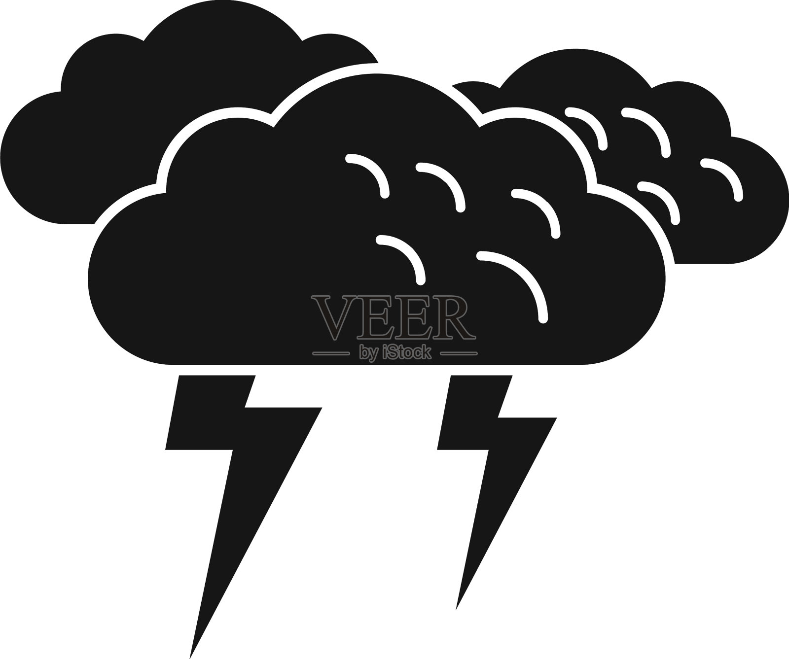 雷雨图标简单的云雨设计元素图片