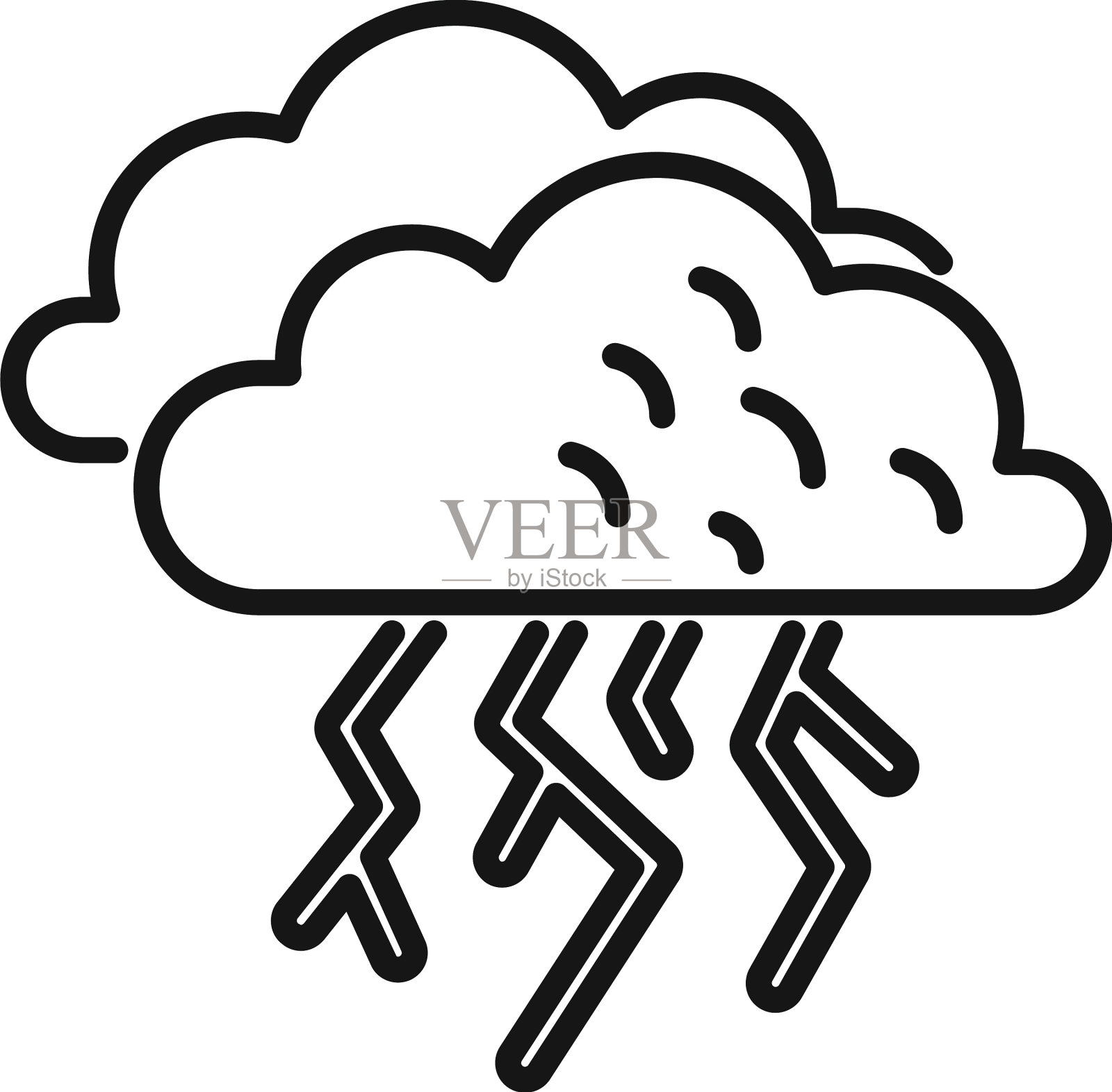 清晨风暴icon轮廓云雨图标素材