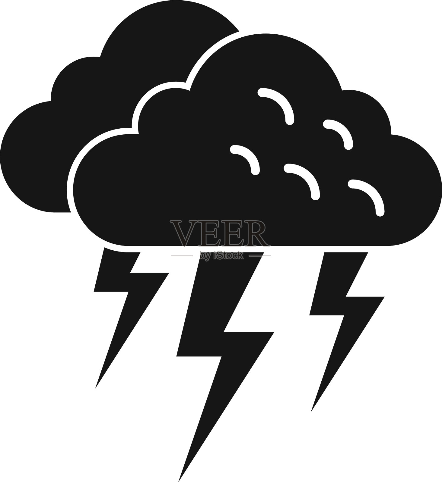夏日风暴图标简单的雨云设计元素图片