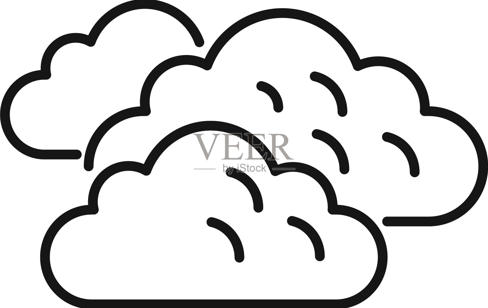 多云的天空图标轮廓雨云设计元素图片