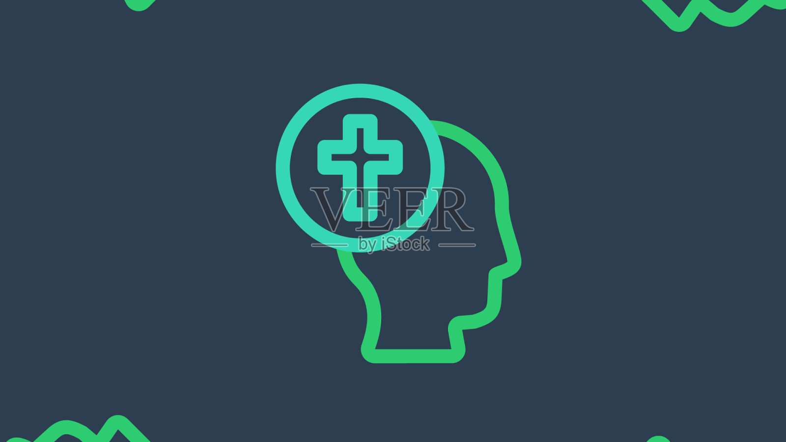 线牧师图标隔离无缝图案上的蓝色插画图片素材