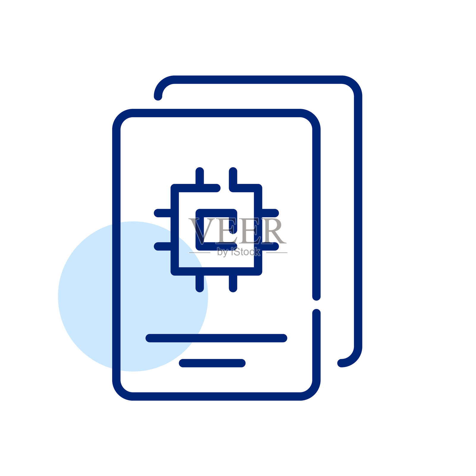 带CPU芯片的国际护照设计元素图片