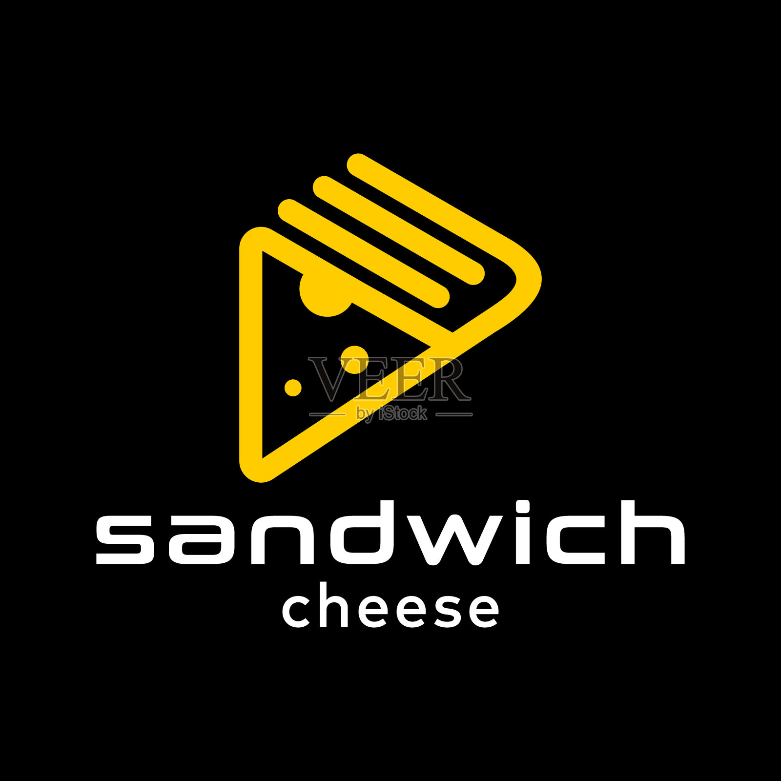 三明治在线餐厅外卖。三明治自制美味标志设计向量插画图片素材